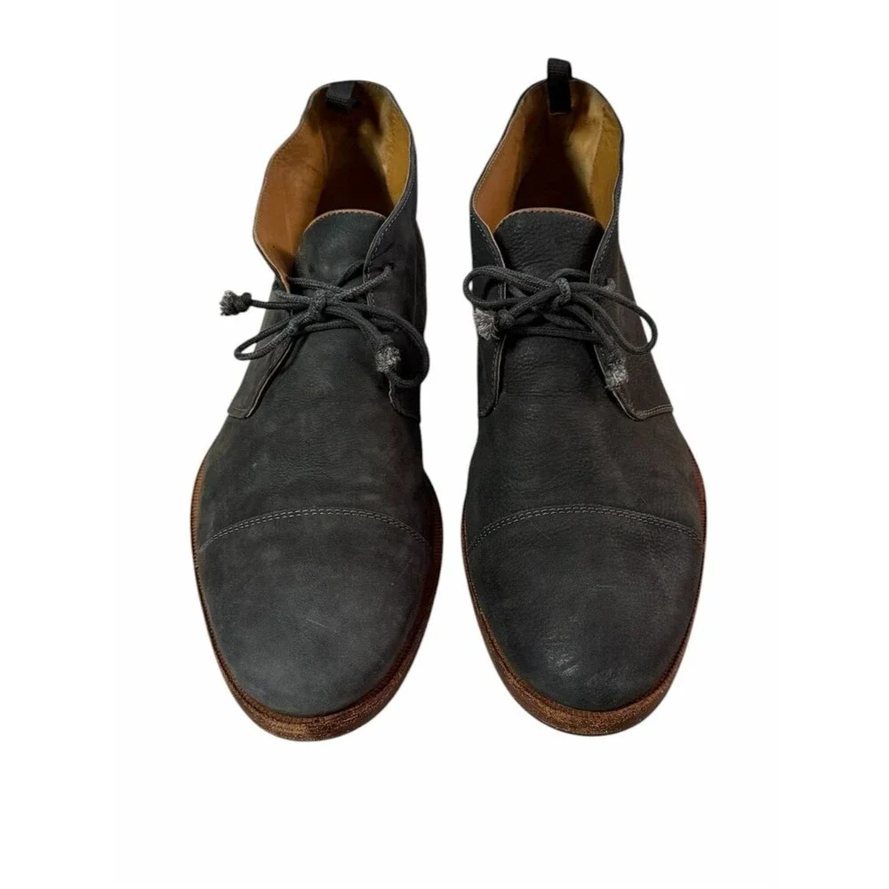J Shoes Mens Chukka Ankle Boot Gray Suede Cap Toe Lace Size 9.5 Torre Sacchetto